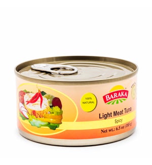 Light Meat Tuna Spicy "BARAKA" 185 g x 48